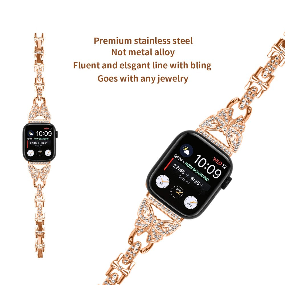 Meget Fint Metal Universal Rem passer til Apple Smartwatch - Pink#serie_3