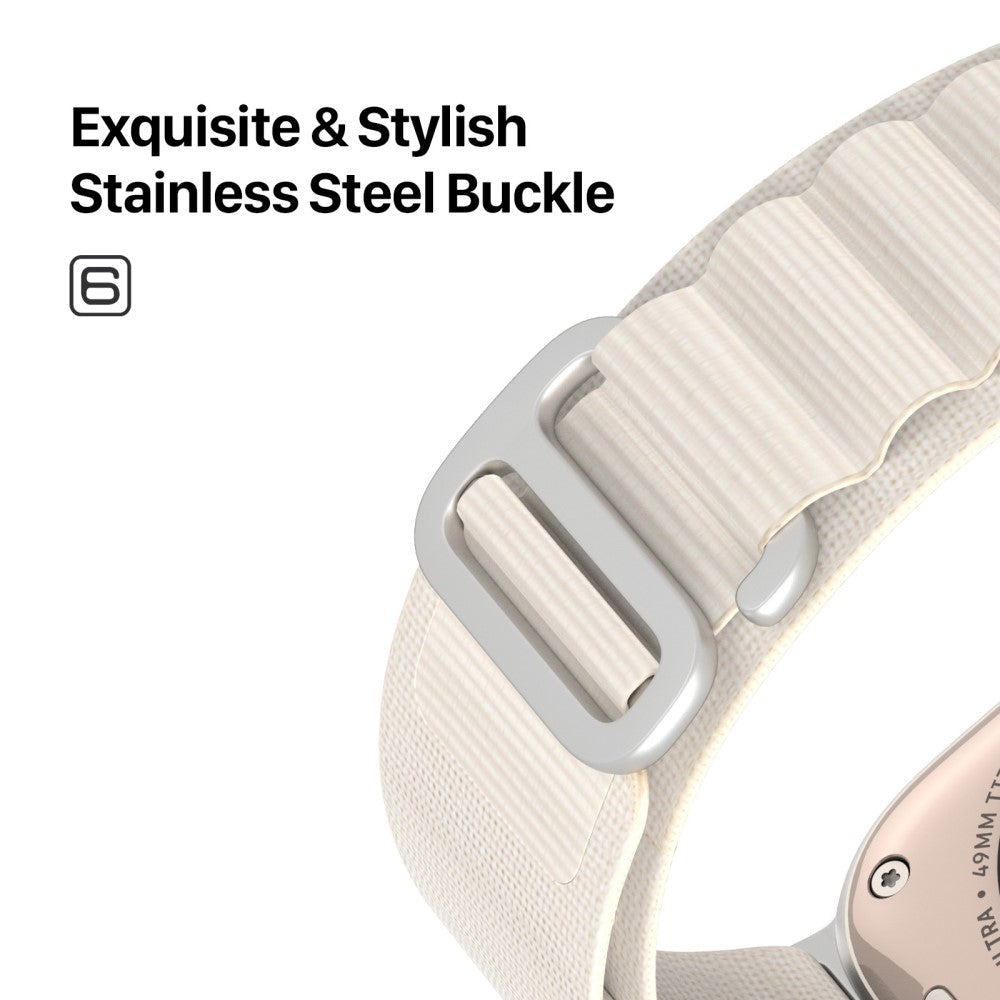 Vildt Fed Metal Og Nylon Universal Rem passer til Apple Smartwatch - Hvid#serie_4