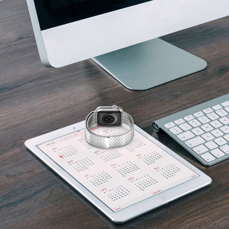 Rigtigt Elegant Metal Universal Rem passer til Apple Smartwatch - Blå#serie_3