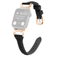 Apple Watch Series 8 (45 mm) / Watch Ultra Correa de cuero auténtico con hebilla de oro rosa de imitación 