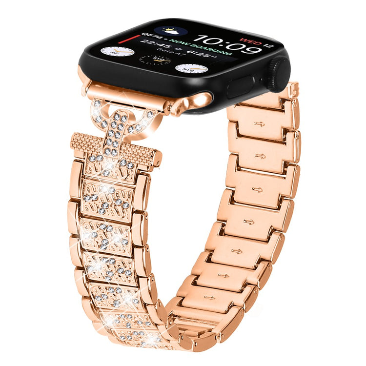Yndigt Metal Og Rhinsten Universal Rem passer til Apple Smartwatch - Pink#serie_2