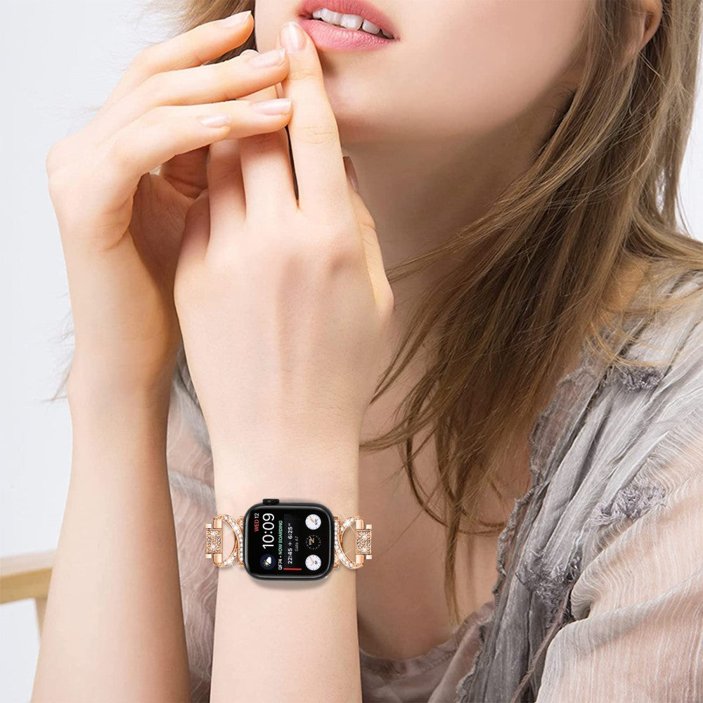 Yndigt Metal Og Rhinsten Universal Rem passer til Apple Smartwatch - Pink#serie_2
