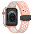 Apple Watch Series 8 (45mm) / Watch Ultra dual color silicone strap - Pink / White