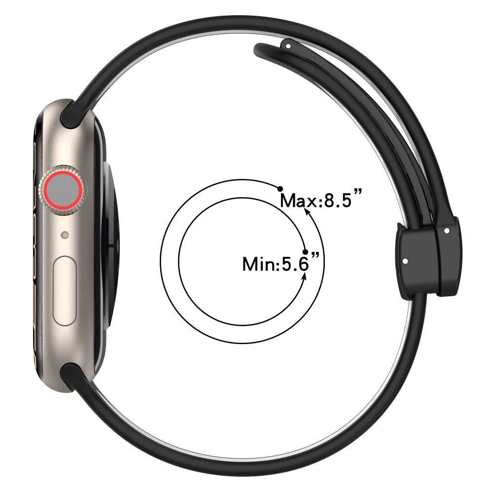 Alle Tiders Silikone Universal Rem passer til Apple Smartwatch - Sort#serie_2