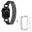 Apple Watch Series 8 (45mm) rhinestone décor 5-bead metal strap with clear cover