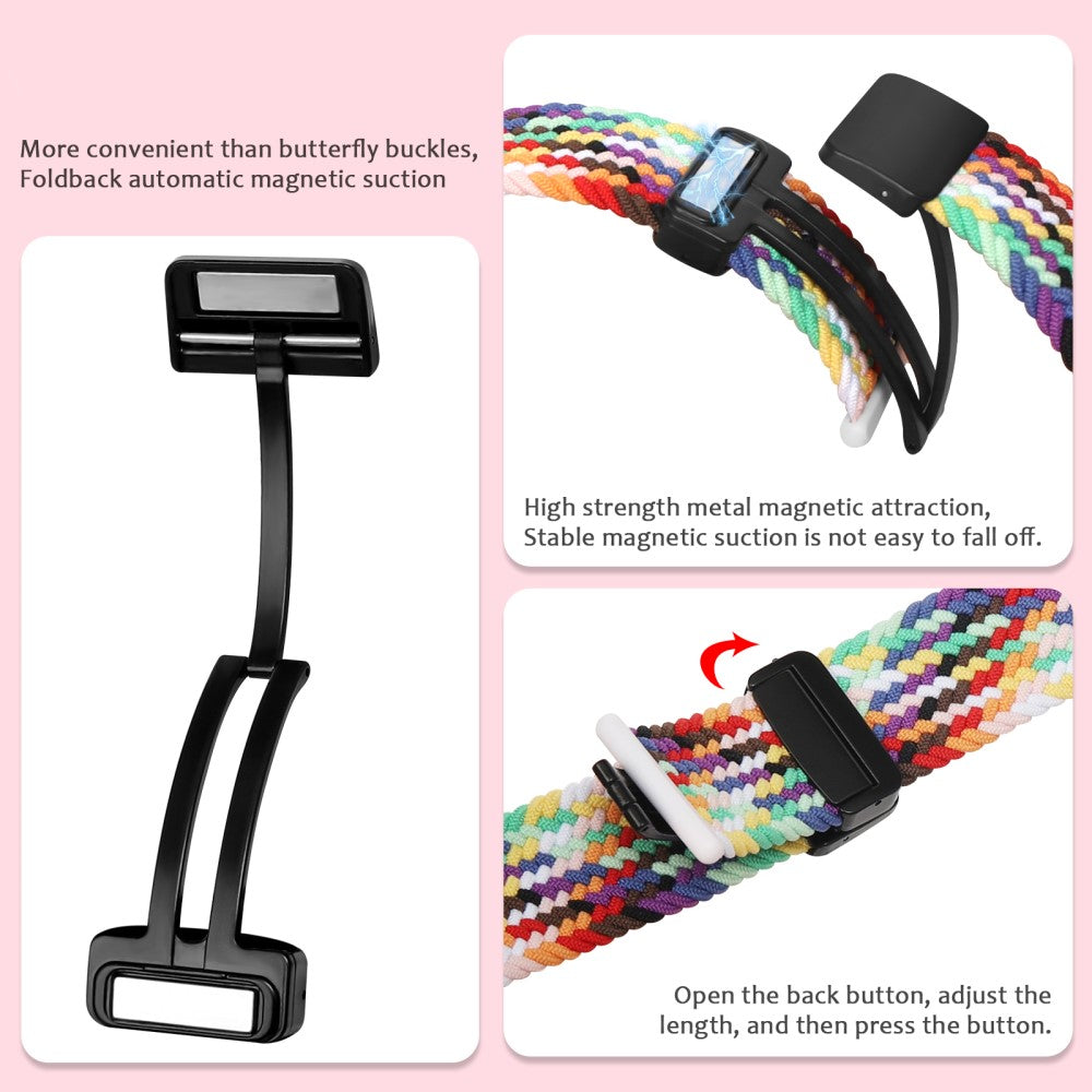 Mega Pænt Nylon Universal Rem passer til Apple Smartwatch - Rød#serie_3