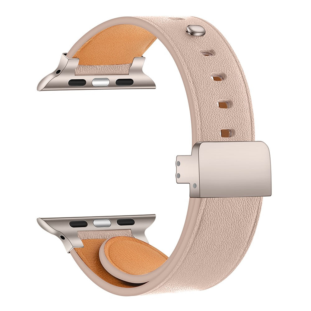 Rigtigt Pænt Ægte Læder Universal Rem passer til Apple Smartwatch - Pink#serie_11