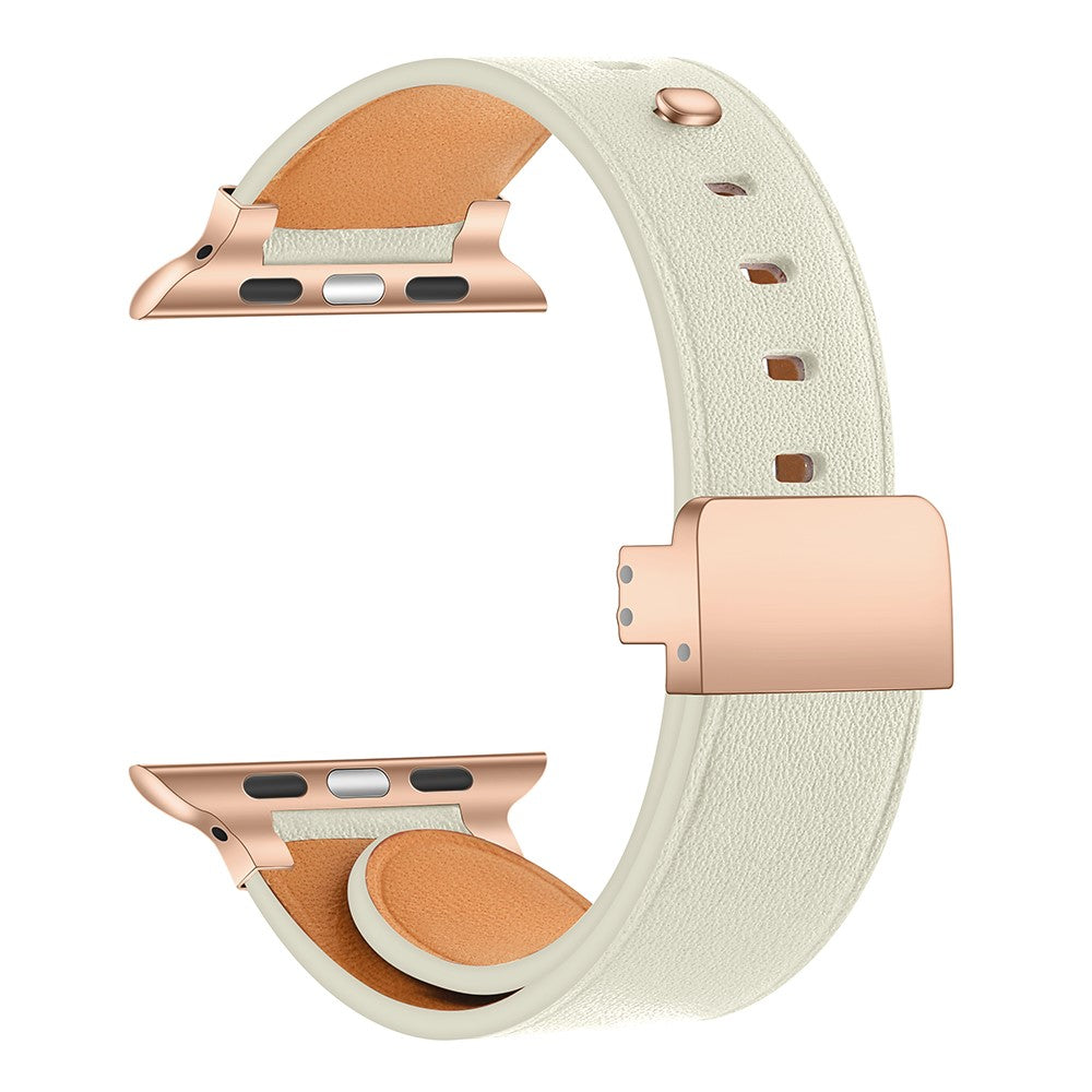 Rigtigt Pænt Ægte Læder Universal Rem passer til Apple Smartwatch - Pink#serie_3