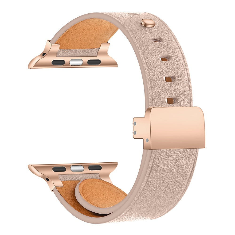 Rigtigt Pænt Ægte Læder Universal Rem passer til Apple Smartwatch - Pink#serie_5