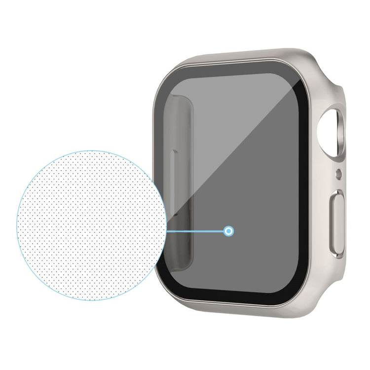 Mega Godt Universal Cover med Skærmbeskytter i Plastik og Hærdet Glas passer til Apple Watch Series 8 (45mm) / Apple Watch Series 7 45mm - Sølv#serie_2