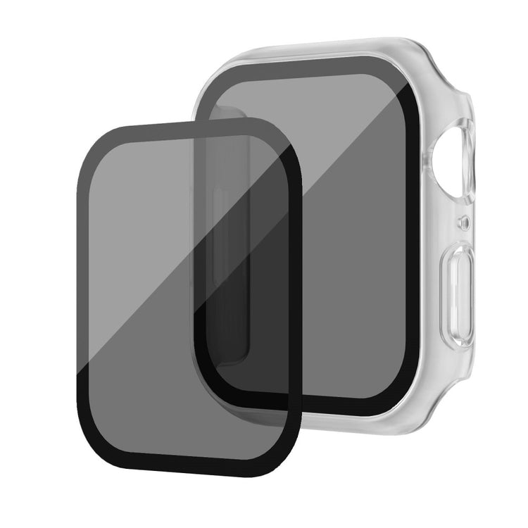 Mega Godt Universal Cover med Skærmbeskytter i Plastik og Hærdet Glas passer til Apple Watch Series 8 (45mm) / Apple Watch Series 7 45mm - Gennemsigtig#serie_3