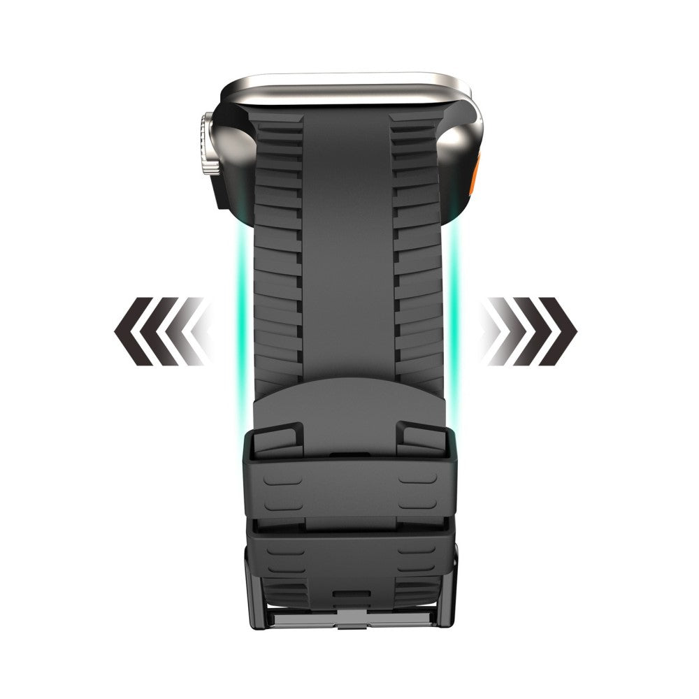 Godt Metal Og Silikone Universal Rem passer til Apple Smartwatch - Sølv#serie_9