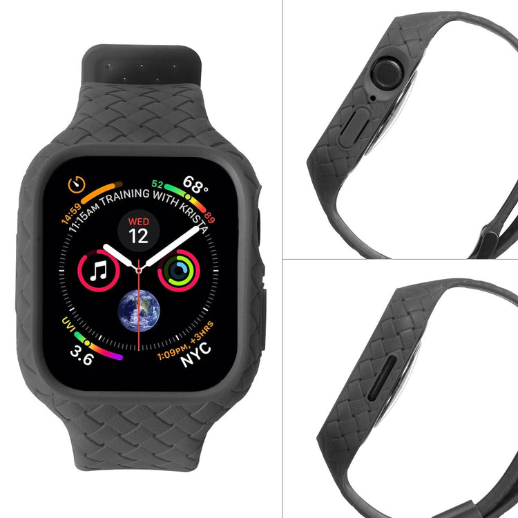 Metal Og Silikone Universal Rem passer til Apple Watch Series 8 (45mm) / Apple Watch Series 7 45mm - Sort#serie_5