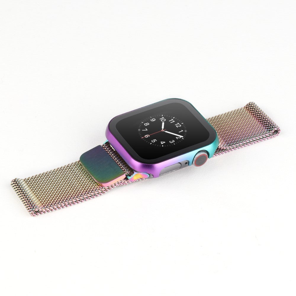 Mega Fed Universal Cover med Skærmbeskytter i Metal og Hærdet Glas passer til Apple Smartwatch - Flerfarvet#serie_5