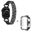 Apple Watch SE 2022 (44mm) rhinestone décor 5-bead metal strap with cover