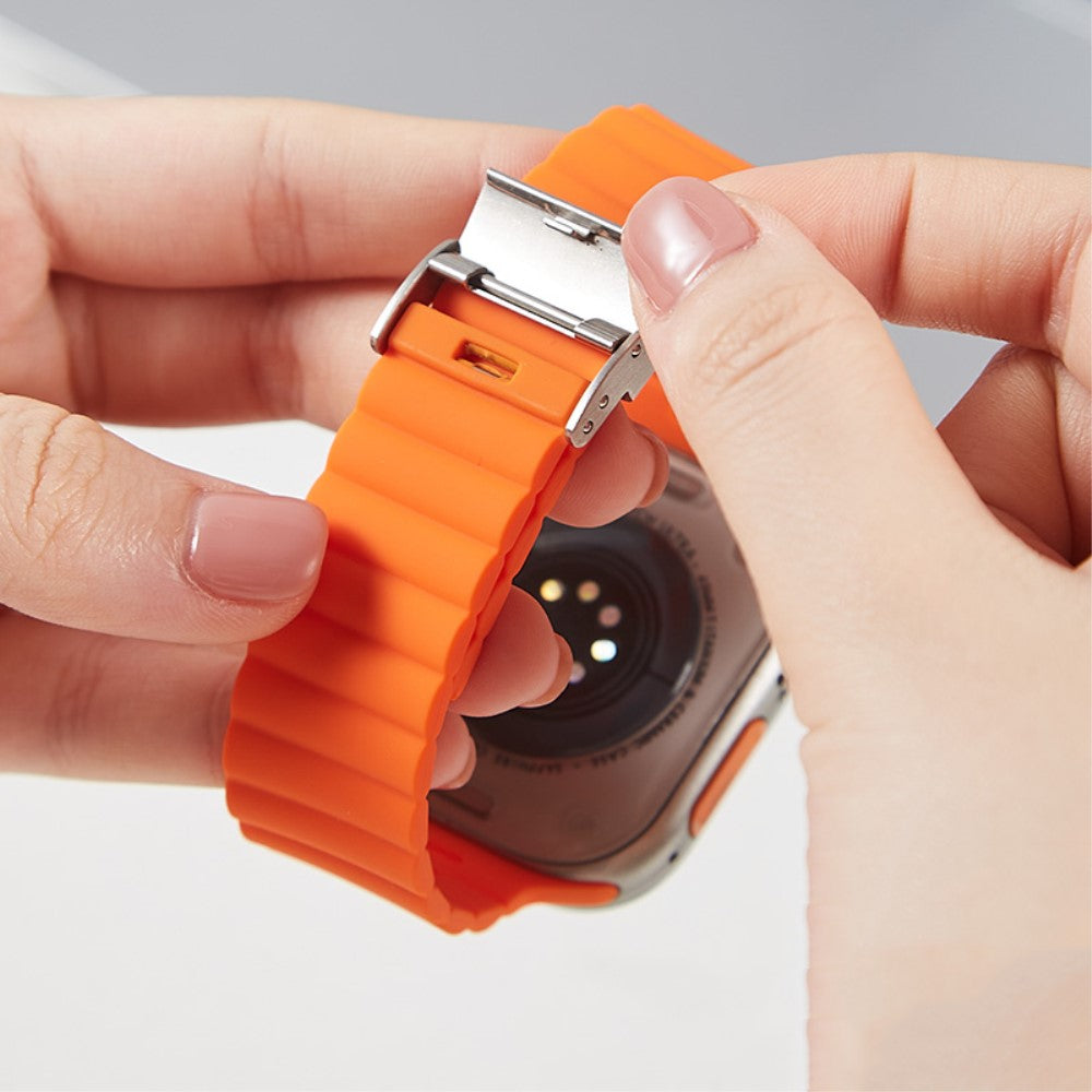 Vildt Sejt Silikone Universal Rem passer til Apple Smartwatch - Rød#serie_10