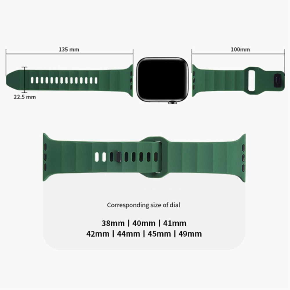 Apple Watch Series 9 45mm / Ultra 2 wavy style silicone strap - Wine Red#serie_1