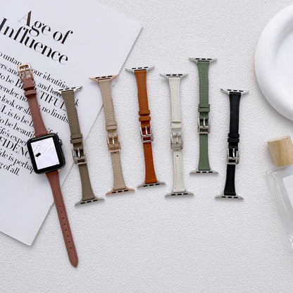 Apple Watch Series 9 45mm / Ultra 2 Genuine leather strap - White#serie_5