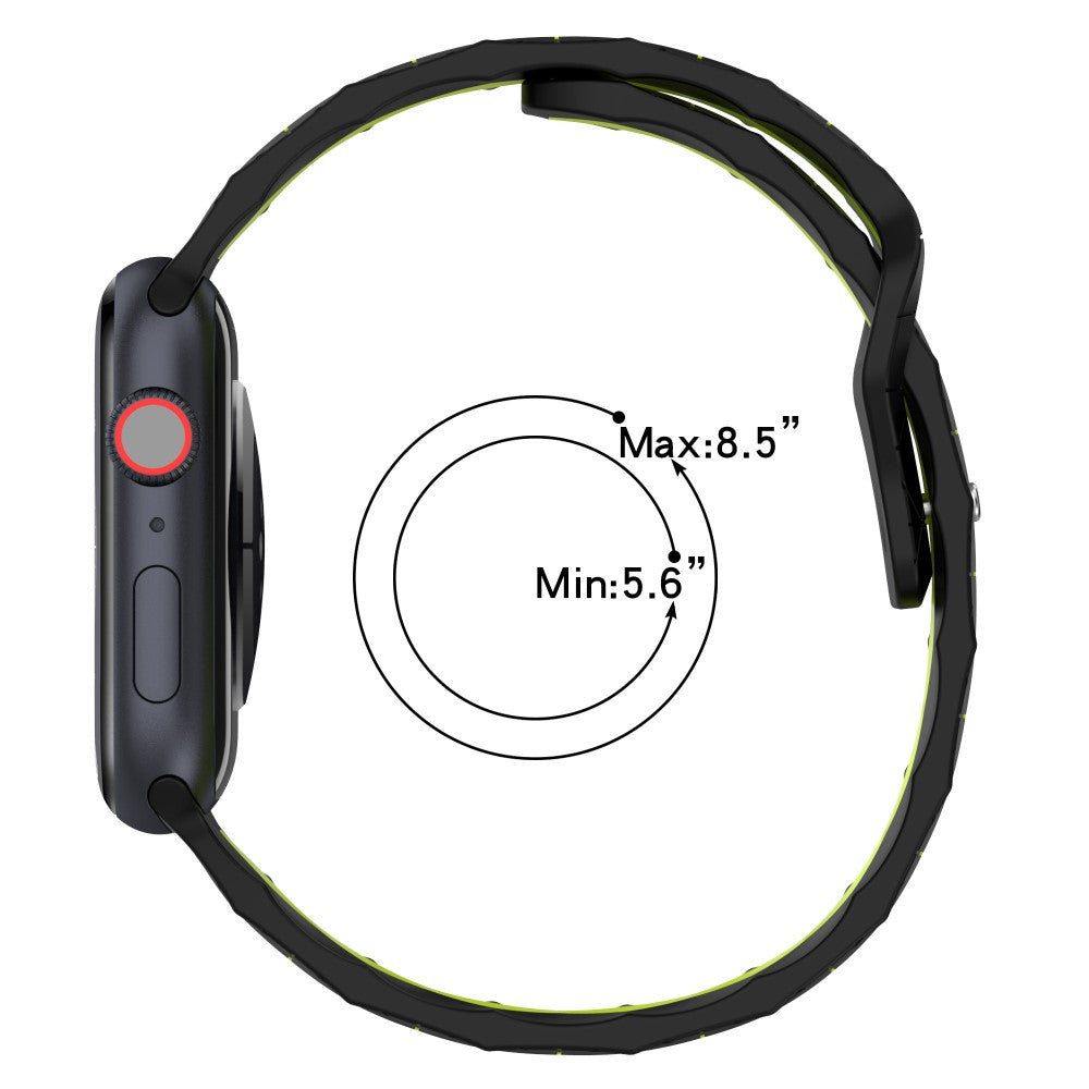 Apple Watch Series 9 45mm / Ultra 2 football pattern silicone strap - Orange+Black#serie_3