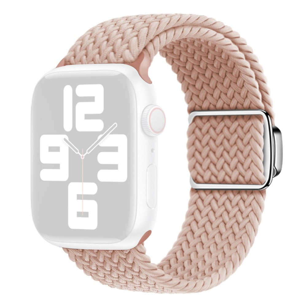 Mega Skøn Metal Og Nylon Universal Rem passer til Apple Smartwatch - Pink#serie_5