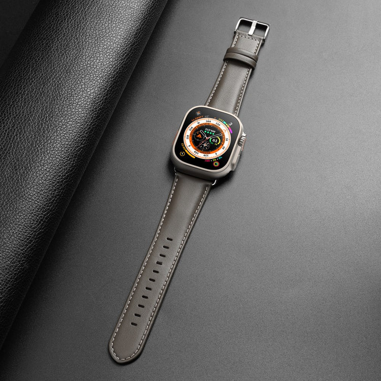 Skøn Metal Og Kunstlæder Universal Rem passer til Apple Smartwatch - Sølv#serie_4