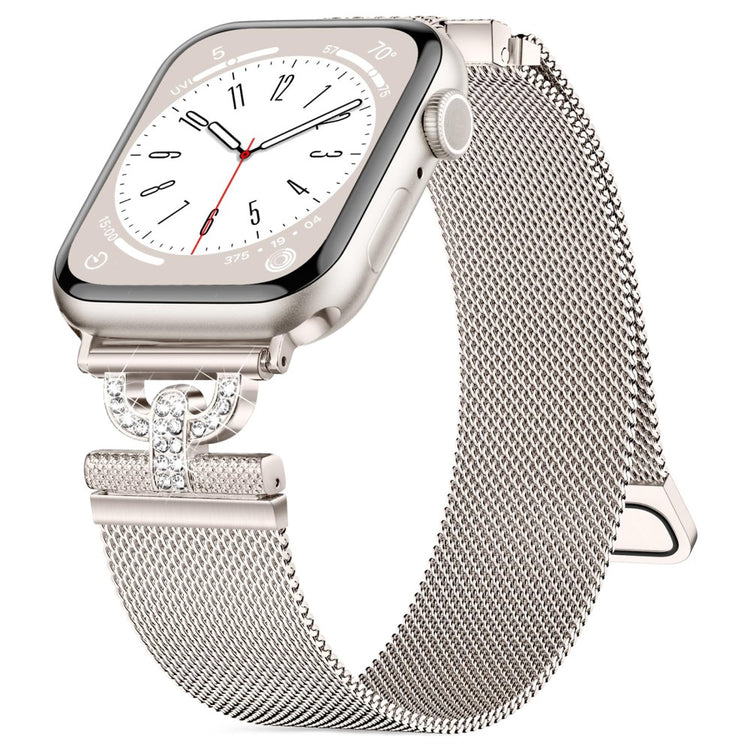 Holdbart Metal Og Rhinsten Universal Rem passer til Apple Smartwatch - Sølv#serie_4