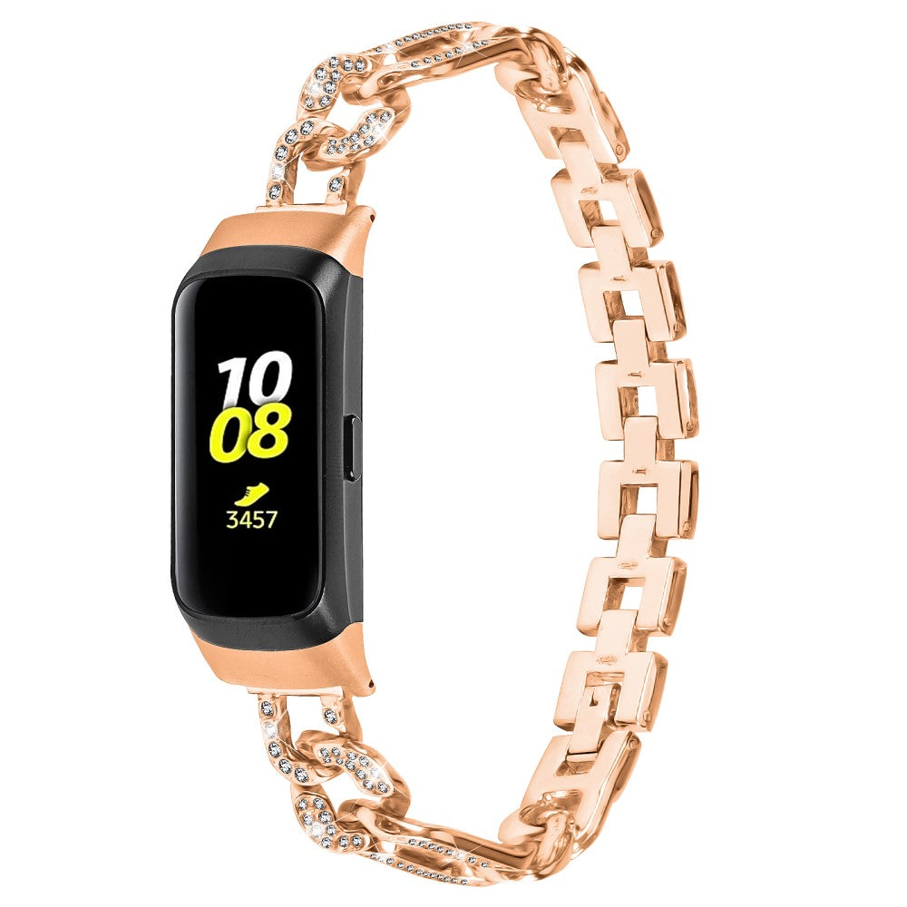 Meget Flot Metal Og Rhinsten Rem passer til Samsung Galaxy Fit - Pink#serie_2