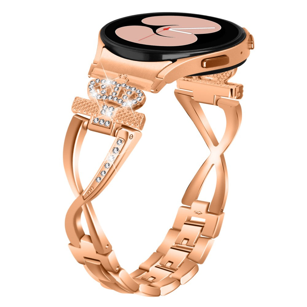 Stilfuld Metal Og Rhinsten Universal Rem passer til Samsung Smartwatch - Pink#serie_2