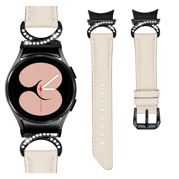 Rigtigt Nydelig Kunstlæder Universal Rem passer til Samsung Smartwatch - Hvid#serie_5