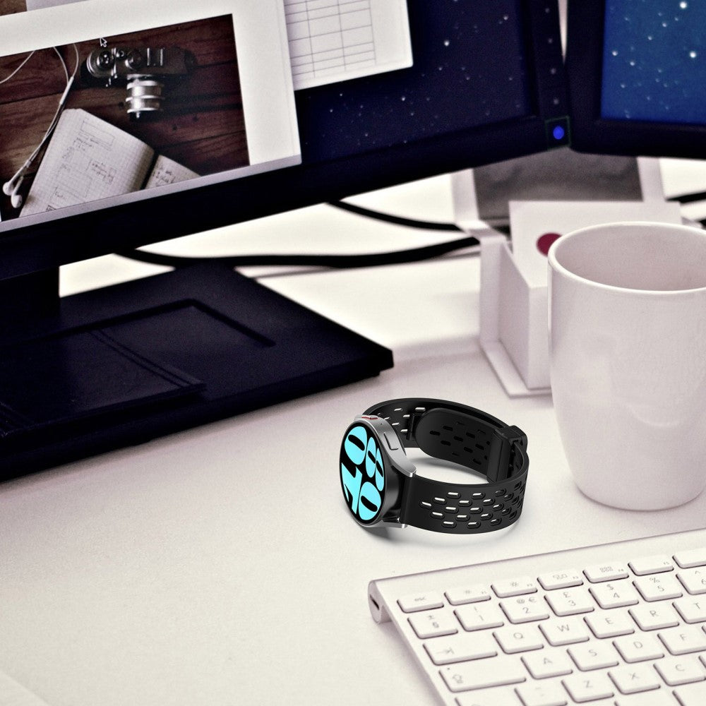 Vildt Smuk Metal Og Silikone Universal Rem passer til Smartwatch - Hvid#serie_15