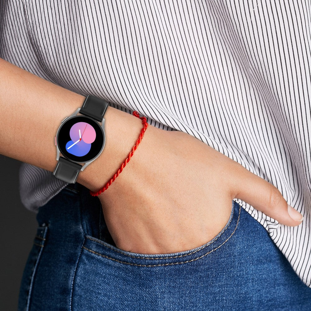 Super Fint Ægte Læder Universal Rem passer til Smartwatch - Orange#serie_2