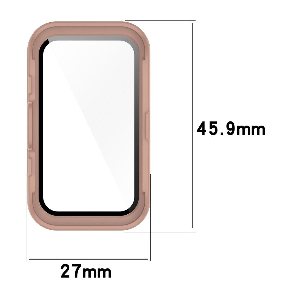 Super Pænt Cover med Skærmbeskytter i Plastik og Hærdet Glas passer til Huawei Band 8 - Sort#serie_2