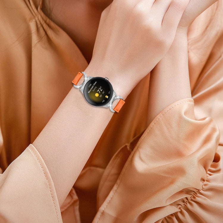 Meget Fed Kunstlæder Rem passer til Google Pixel Watch - Orange#serie_1