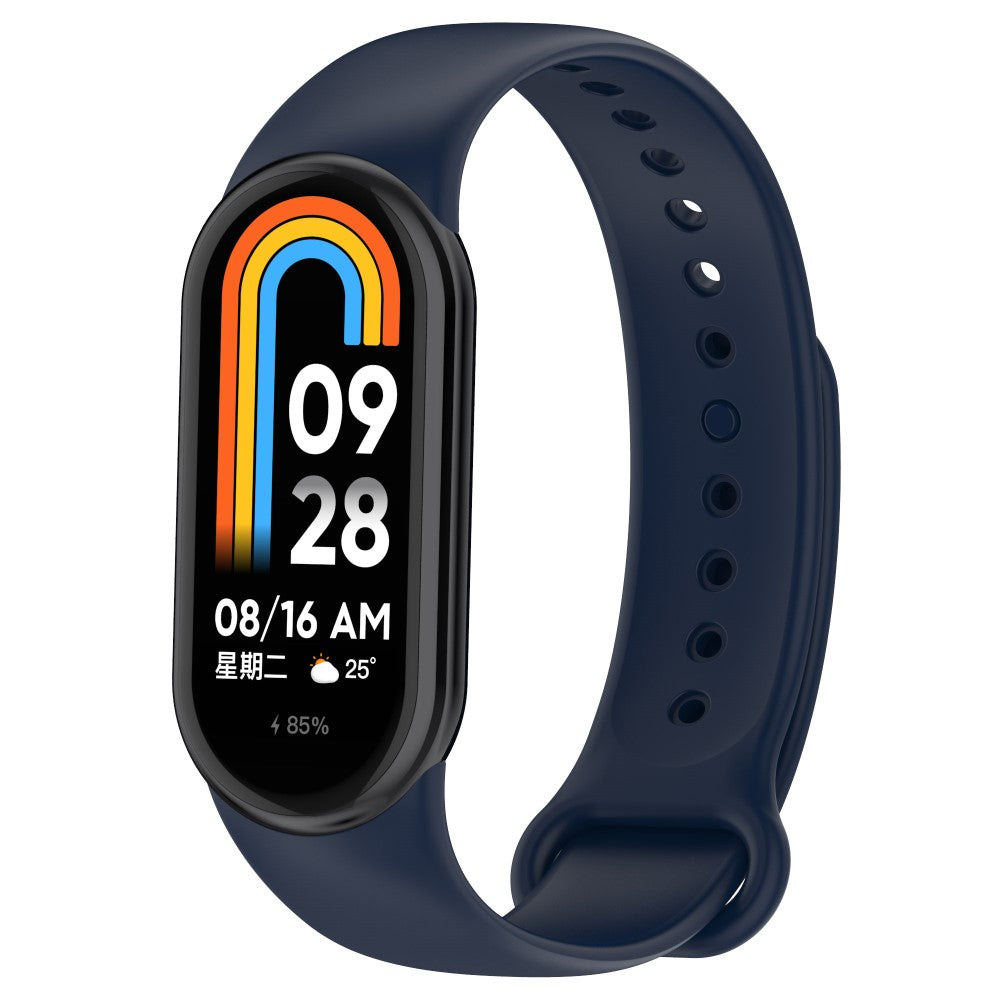 Super Fed Silikone Rem passer til Xiaomi Smart Band 8 - Blå#serie_11