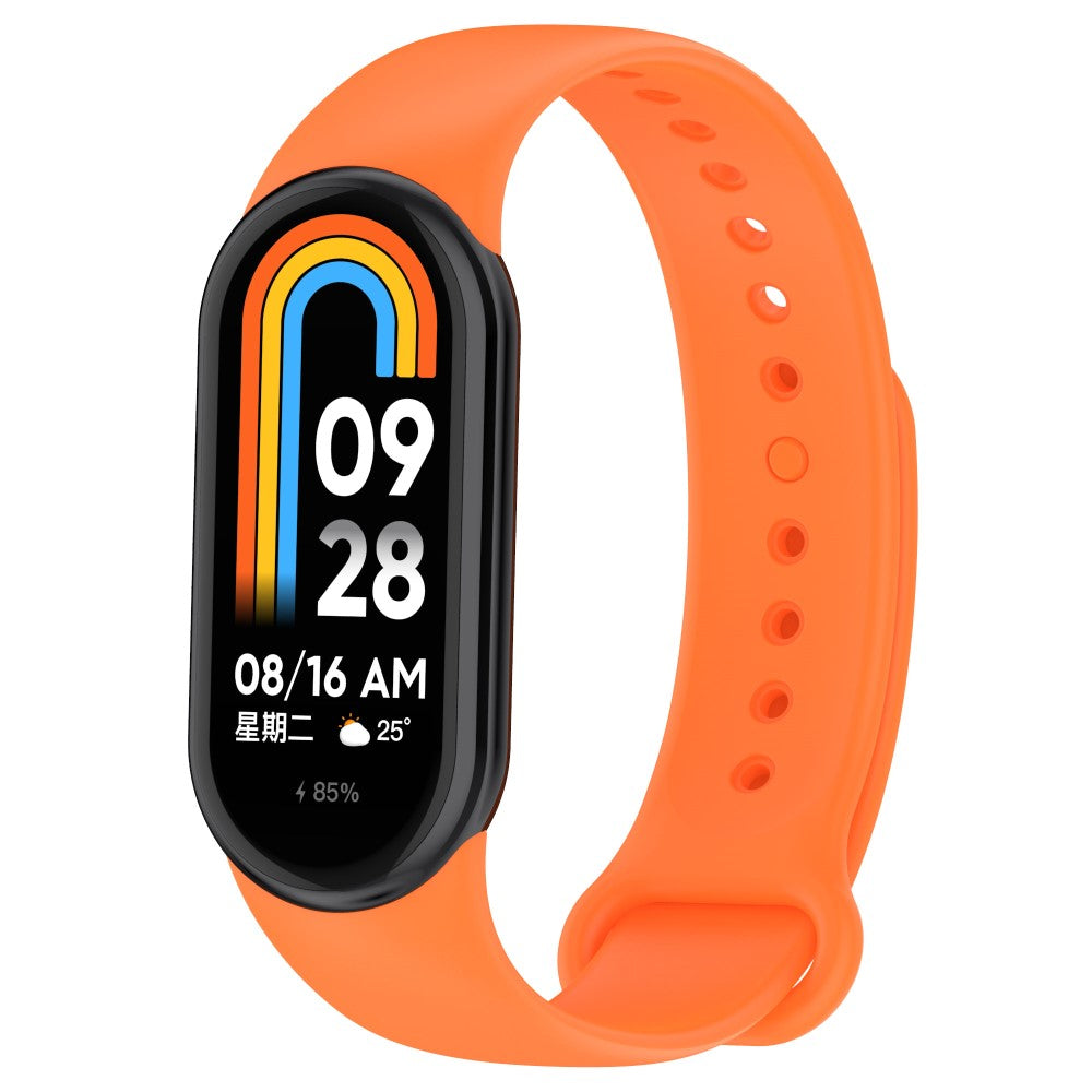 Super Fed Silikone Rem passer til Xiaomi Smart Band 8 - Orange#serie_3