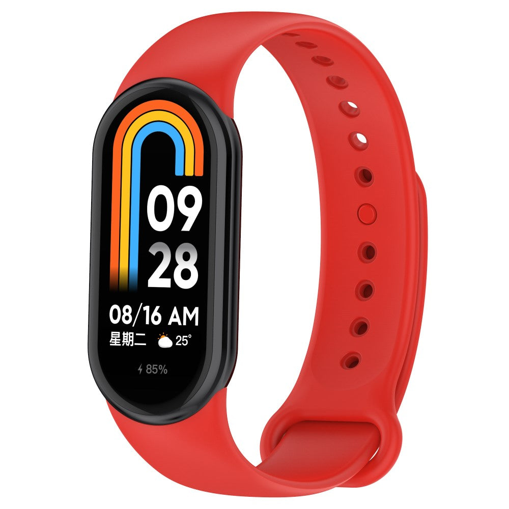 Super Fed Silikone Rem passer til Xiaomi Smart Band 8 - Rød#serie_5