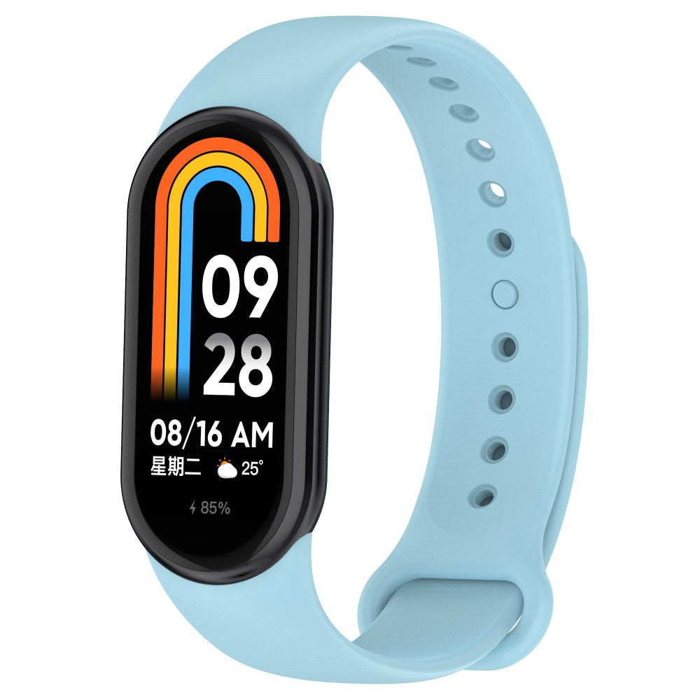 Super Fed Silikone Rem passer til Xiaomi Smart Band 8 - Blå#serie_8