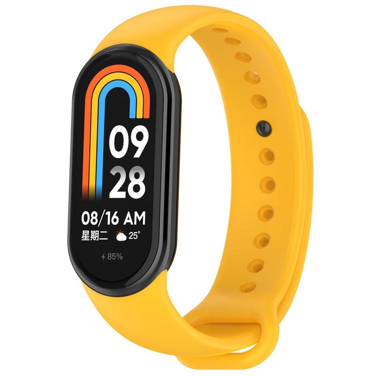 Vildt Flot Silikone Rem passer til Xiaomi Smart Band 8 - Gul#serie_9