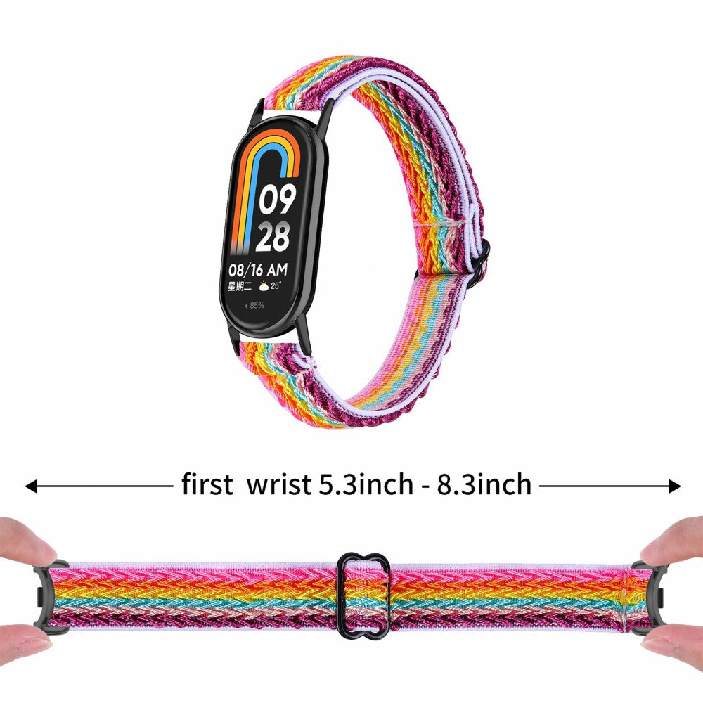 Mega Komfortabel Nylon Rem passer til Xiaomi Smart Band 8 - Sort#serie_4