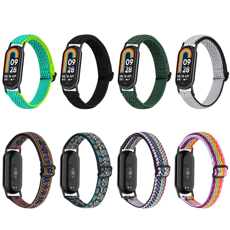 Mega Komfortabel Nylon Rem passer til Xiaomi Smart Band 8 - Flerfarvet#serie_7