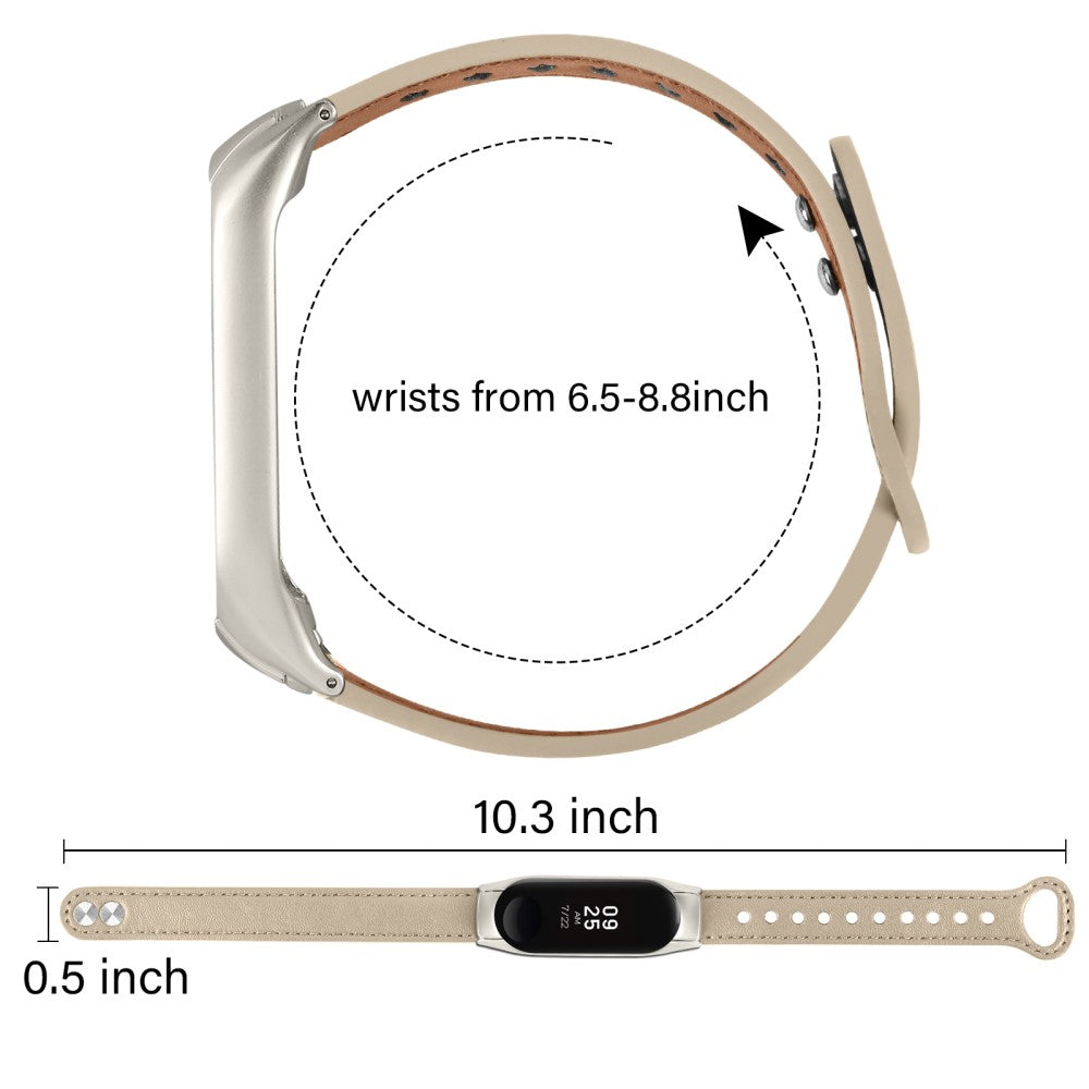 Mega Komfortabel Ægte Læder Rem passer til Xiaomi Smart Band 8 - Brun#serie_3