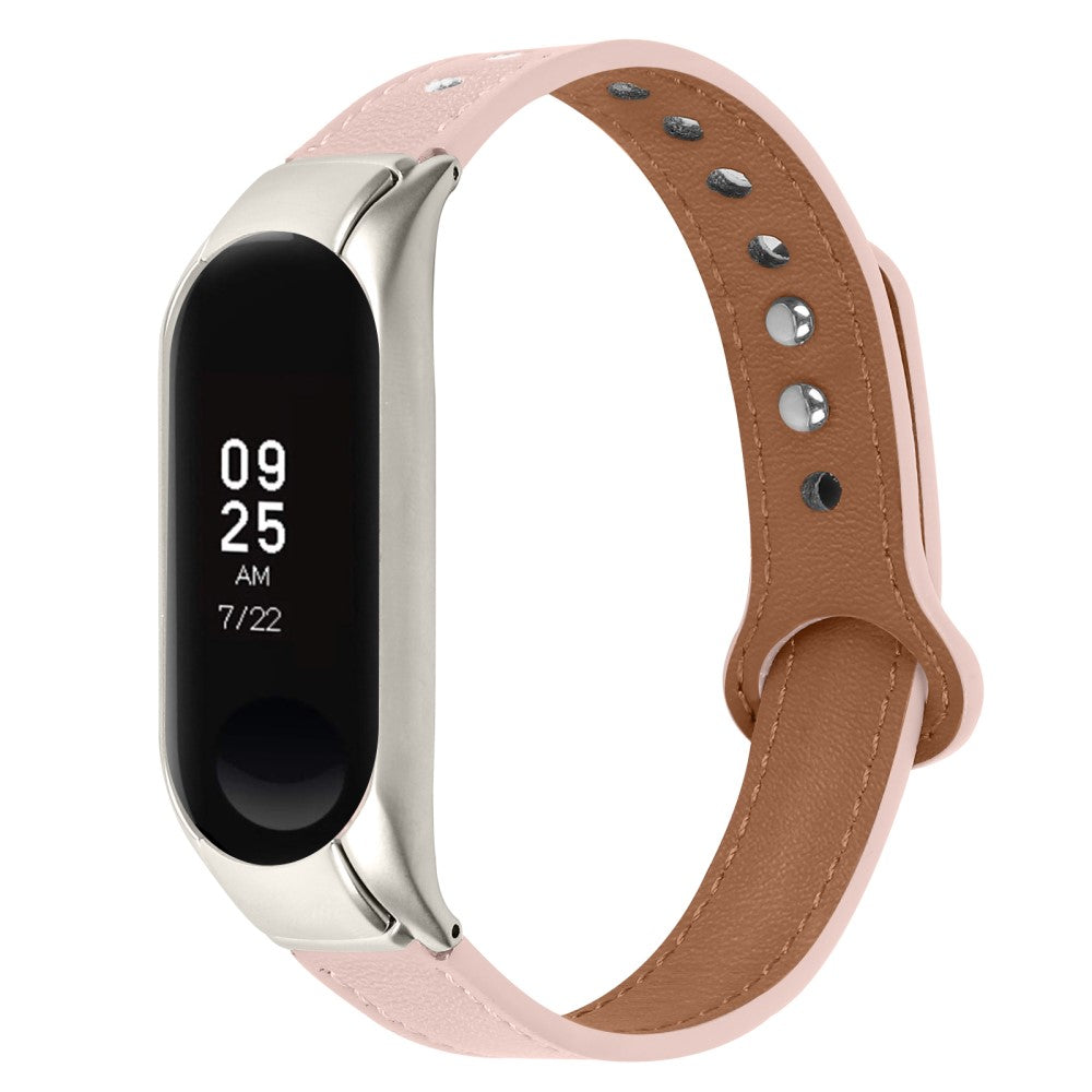 Mega Komfortabel Ægte Læder Rem passer til Xiaomi Smart Band 8 - Pink#serie_4