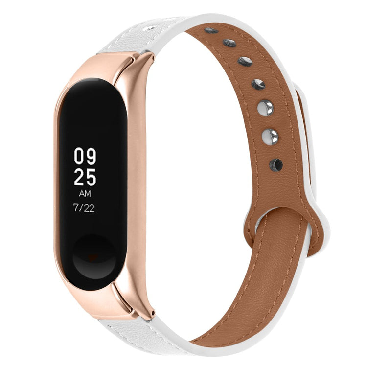 Mega Nydelig Ægte Læder Rem passer til Xiaomi Smart Band 8 - Hvid#serie_1