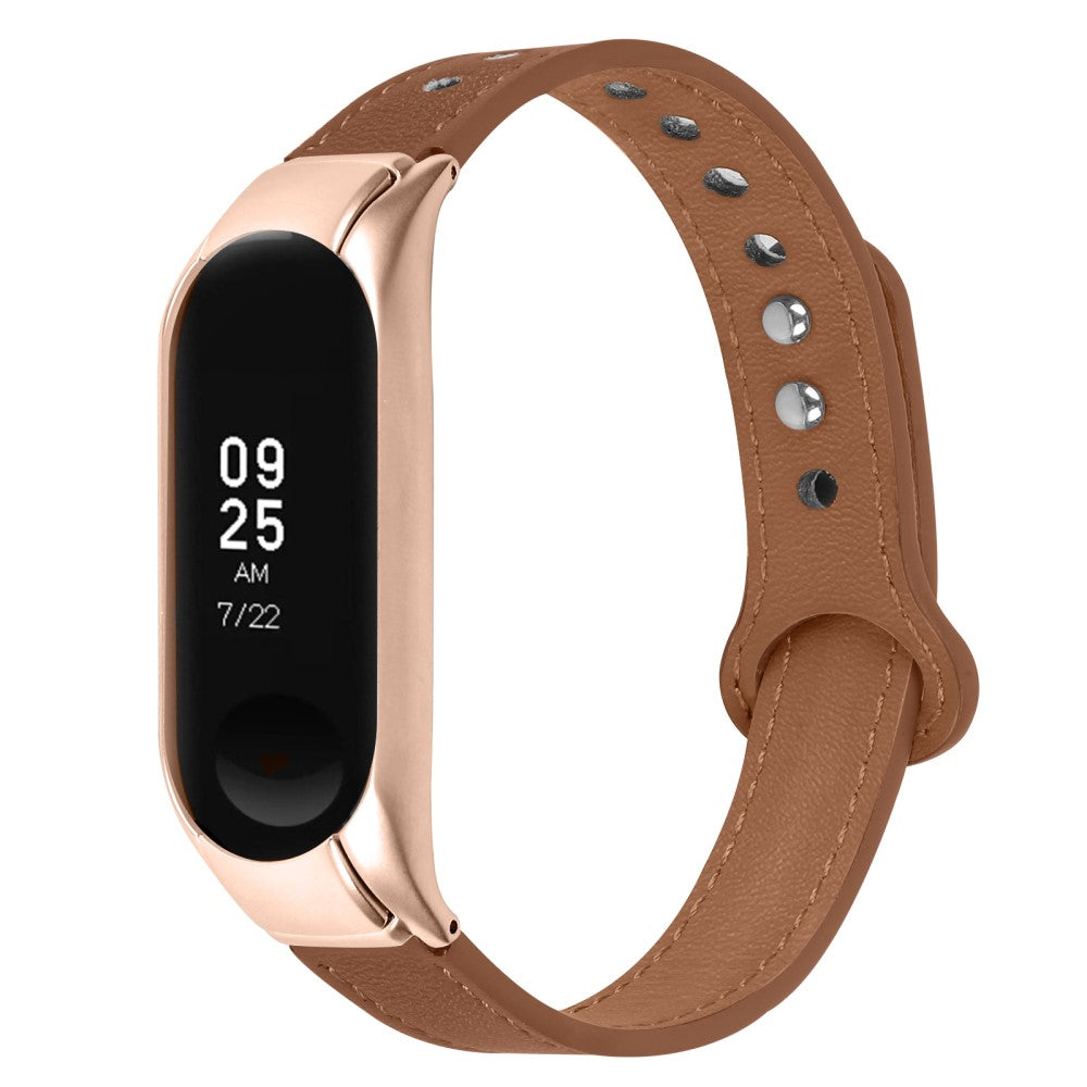 Mega Nydelig Ægte Læder Rem passer til Xiaomi Smart Band 8 - Brun#serie_11