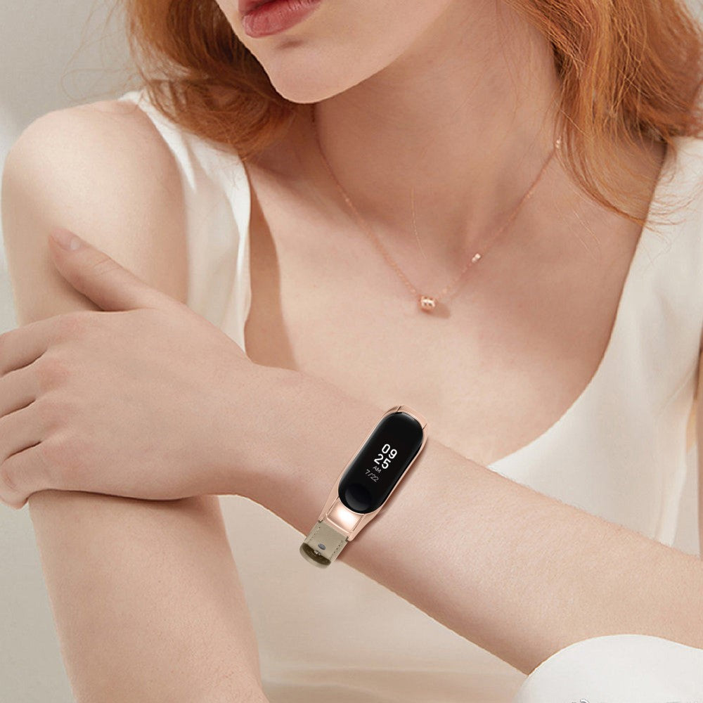 Mega Nydelig Ægte Læder Rem passer til Xiaomi Smart Band 8 - Brun#serie_3