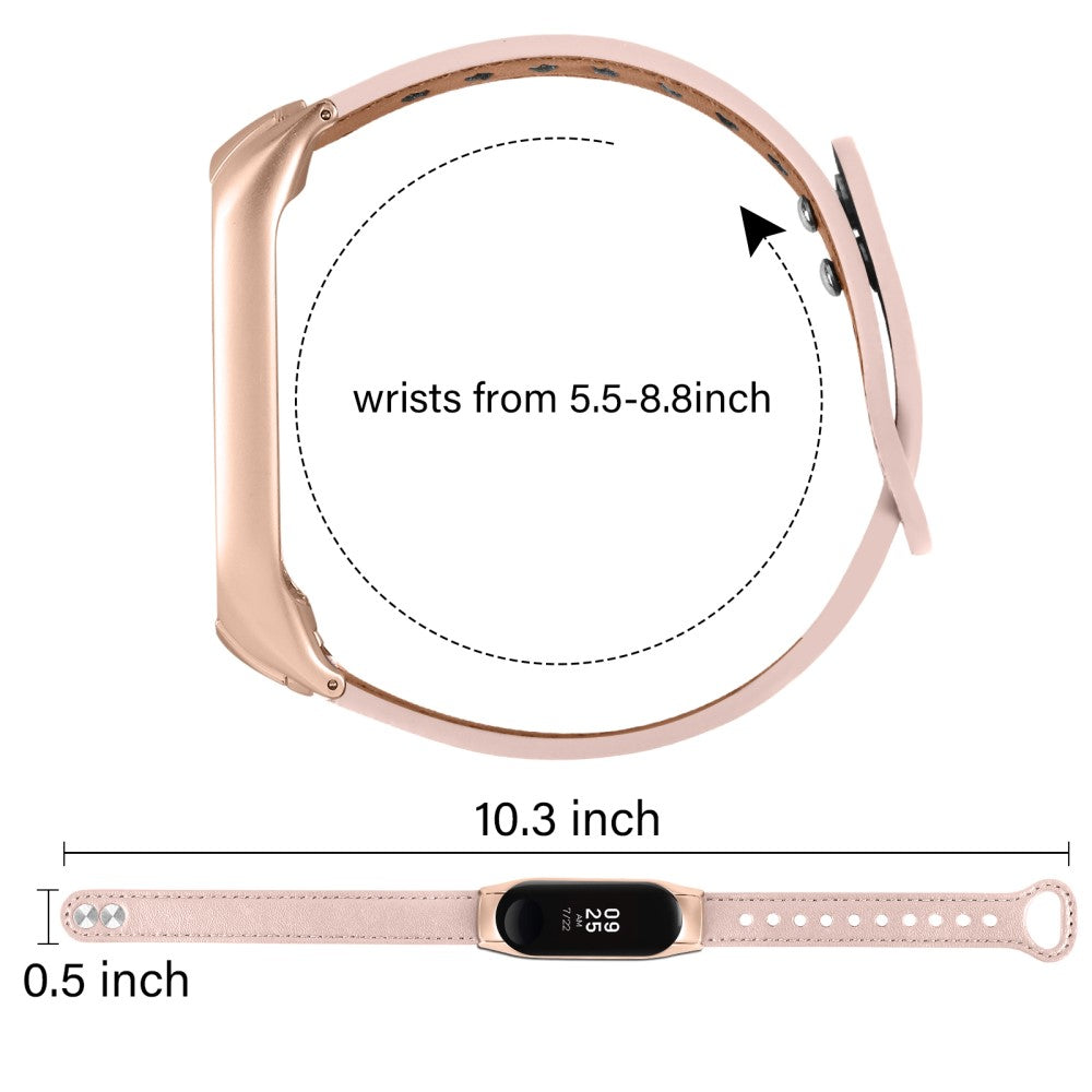 Mega Nydelig Ægte Læder Rem passer til Xiaomi Smart Band 8 - Pink#serie_4