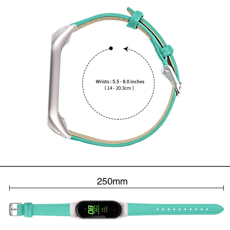 Super Slidstærk Ægte Læder Rem passer til Xiaomi Smart Band 8 - Grøn#serie_8