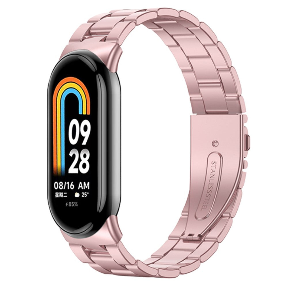 Rigtigt Sejt Metal Rem passer til Xiaomi Smart Band 8 - Pink#serie_1