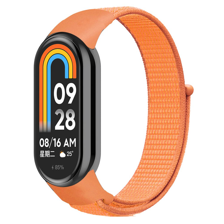 Mega Fed Nylon Cover passer til Xiaomi Smart Band 8 - Orange#serie_14