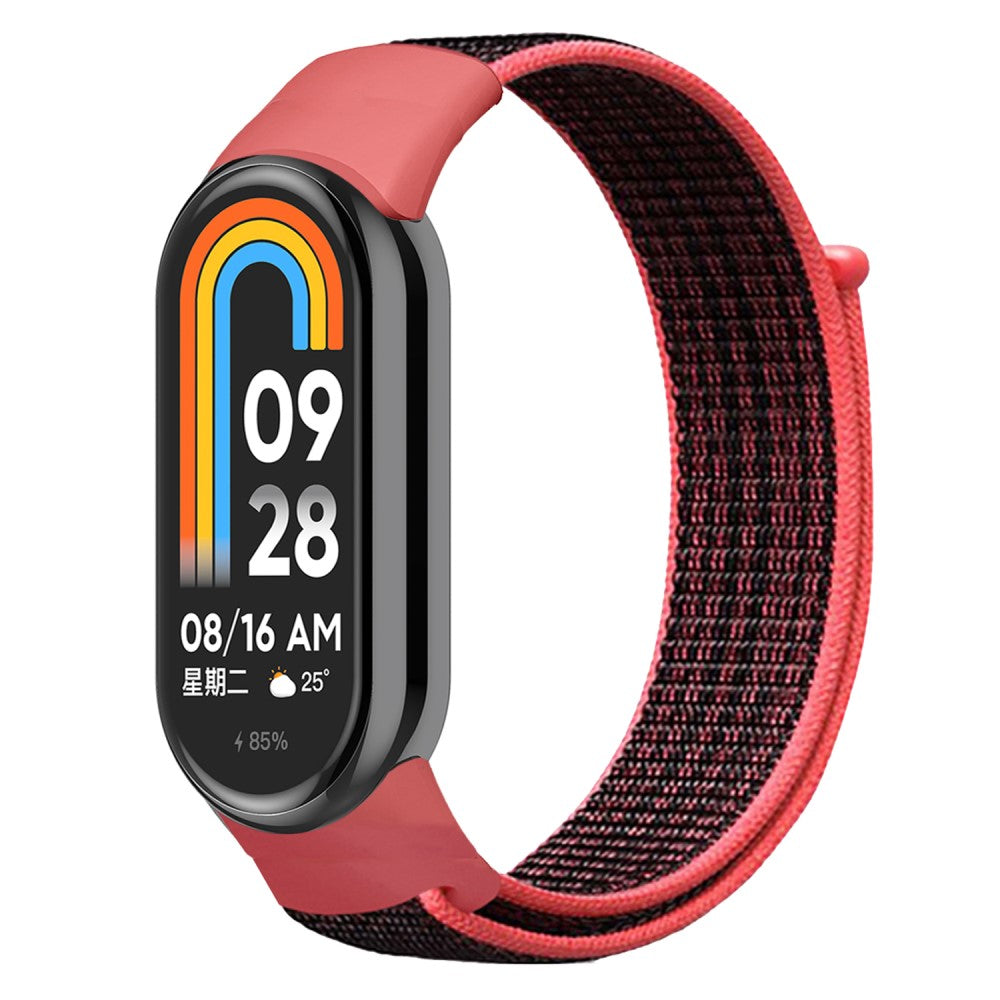 Mega Fed Nylon Cover passer til Xiaomi Smart Band 8 - Rød#serie_18